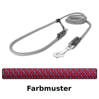 EASYLONG Hundeleine - L - 4m - roter Swirl mit blau